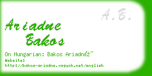 ariadne bakos business card